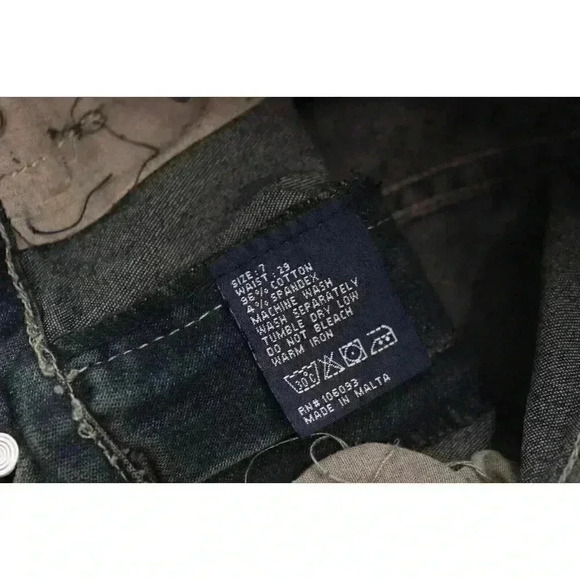 NWT Waist Size 29 Y2K Dark Wash Lace Up Flower Denim Flared Jeans Festival Boho - Picture 9 of 9